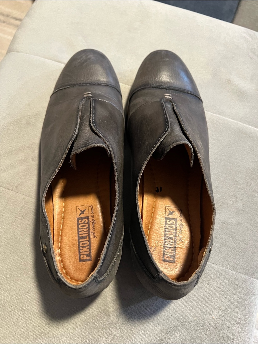 PIKOLINOS Dark Brown Leather Slip-On Loafers